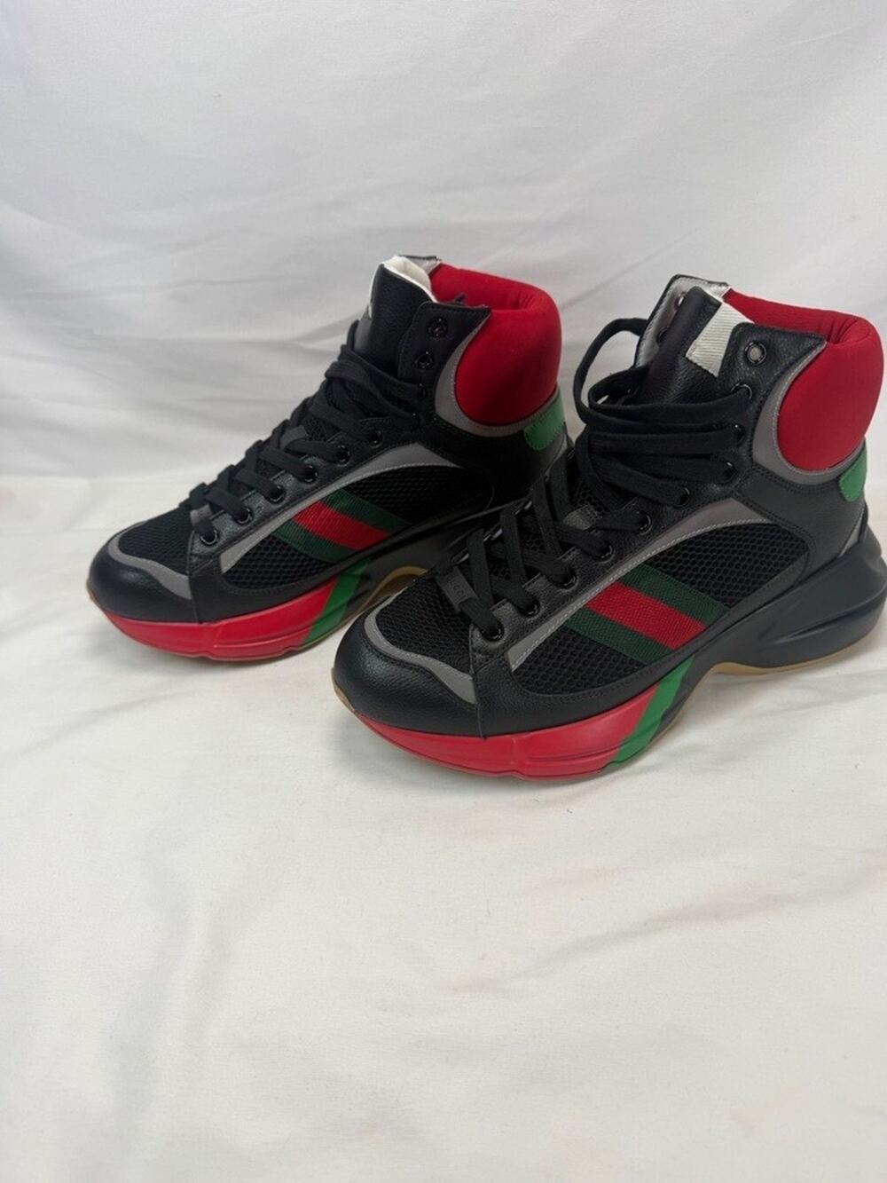 Gucci 643495 Rhyton Black High-Top Men Sneakers Size 7.5 US Size 8 SPBJKI 351521